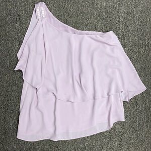 White House Black Market one shoulder lavender blouse